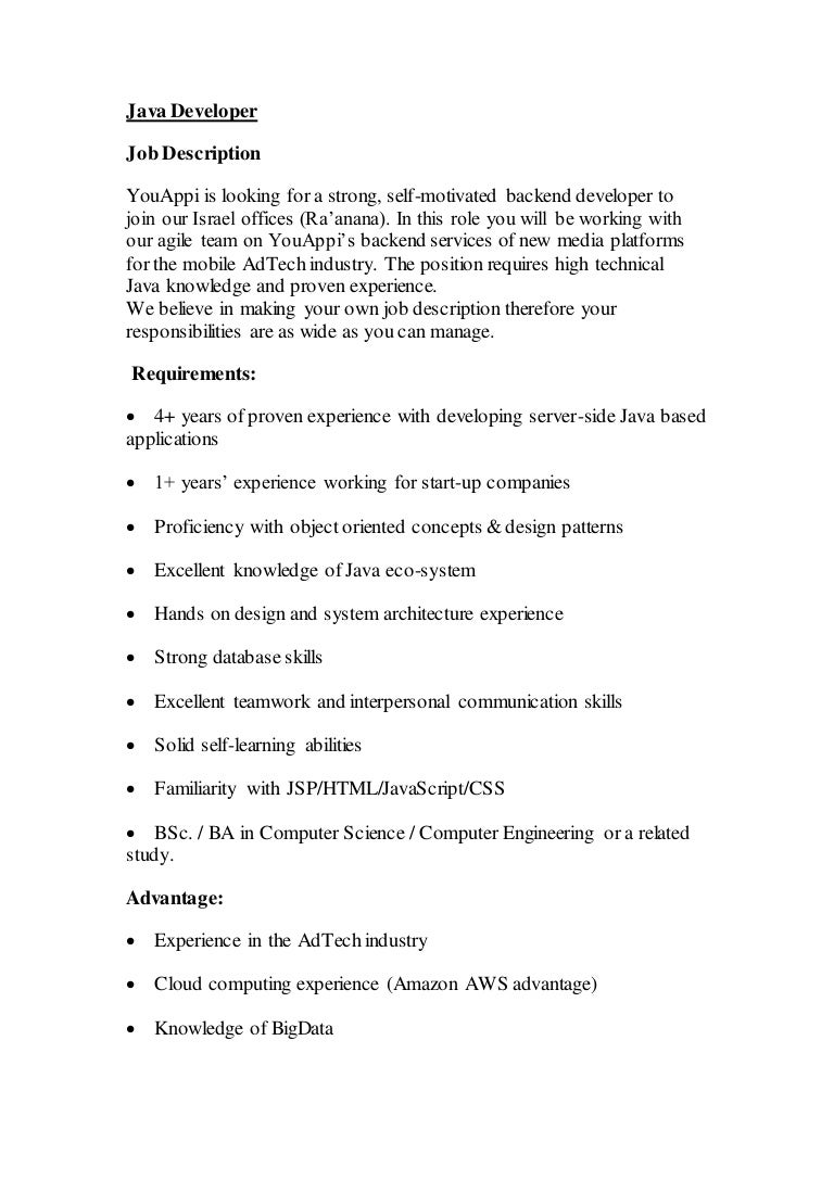 youappi java developer job notice