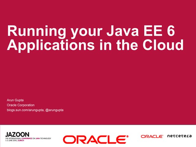 Running your Java EE 6 applications in the cloud