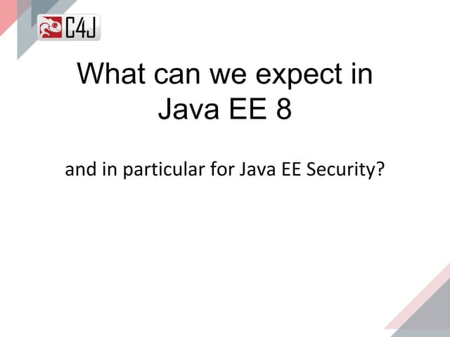 Java ee 8 + security overview