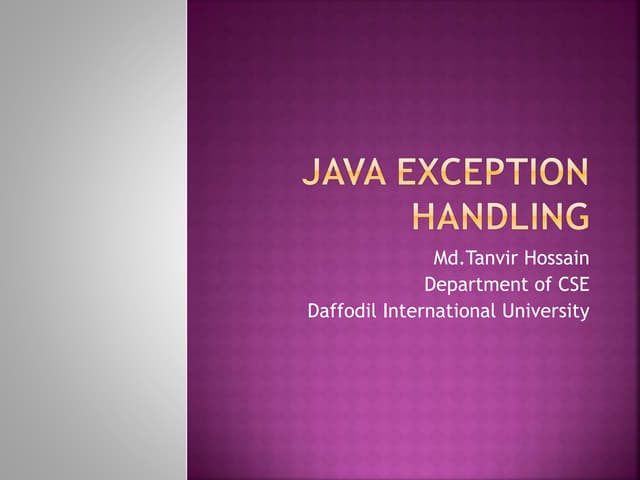 Java exception handling