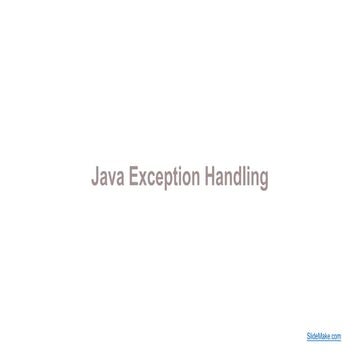 Java Exception Handling and examples about it | PPT