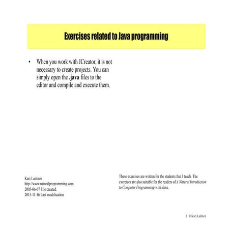Comprehensive Java Programming Exercises for Beginners and Intermediate ...