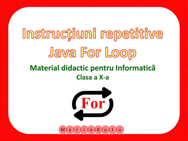 Java For Loop | PPSX
