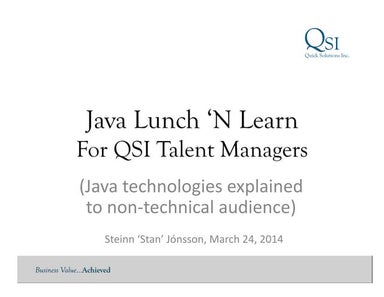 Java technologies explained to non-technical audience