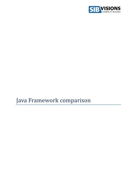 Java Framework comparison