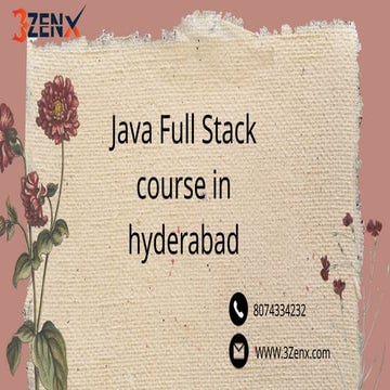 Java Full Stack course in hyderabad in telangana | PPT