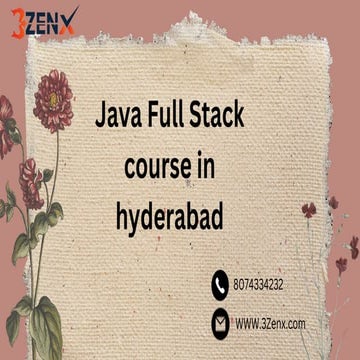 Java Full Stack course in hyderabad location | PPT