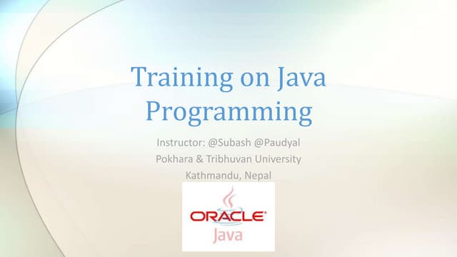 Java fundamentals | PPTX | Programming Languages | Computing