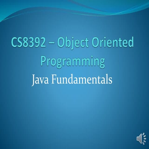 Java fundamentals 2 | PPT
