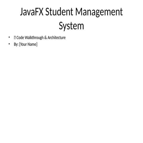 Comprehensive JavaFX Student Management System: Architecture & Code ...