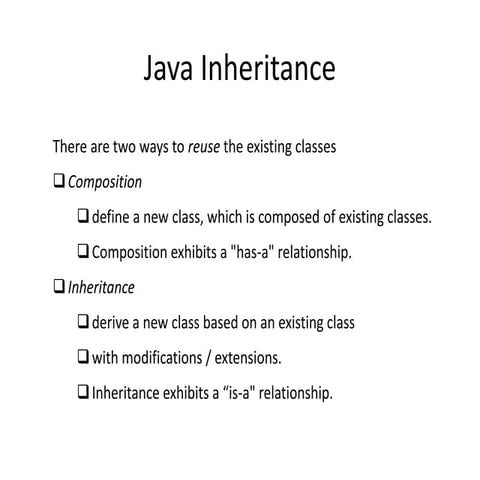 Inheritance in JAVA PPT