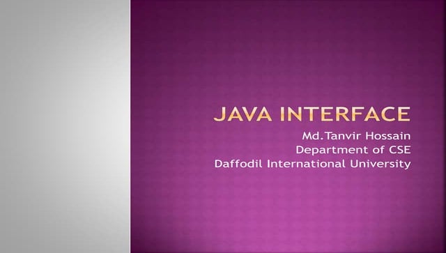 Interfaces In Java | PPT