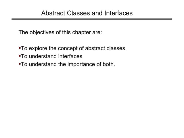 Java interfaces & abstract classes | PPT