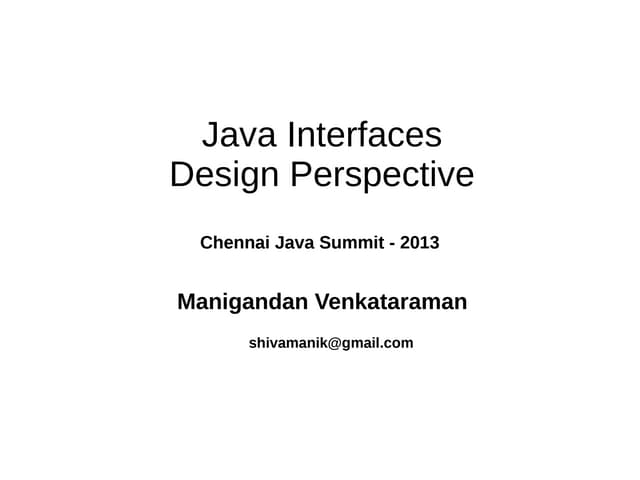 Java interfaces design perspective