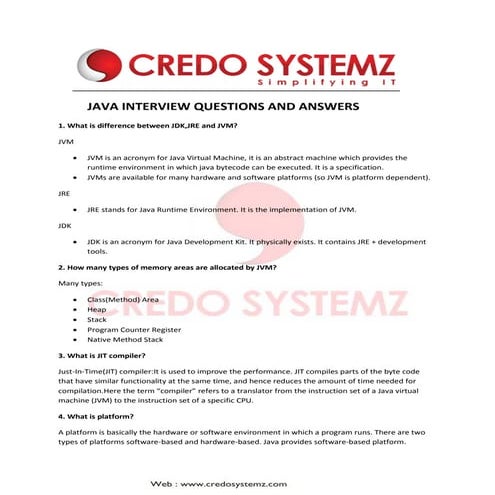 Java interview questions and answers | PDF