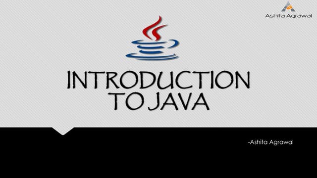 Introduction to Java | PPT