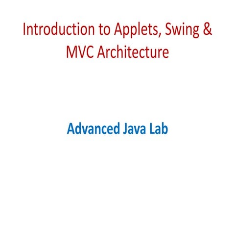 Java lab lecture 2 | PPT