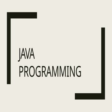 Comprehensive Introduction to Java Programming and Object-Oriented ...
