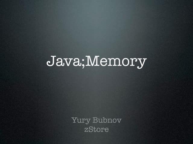 Java memory presentation IBM 7