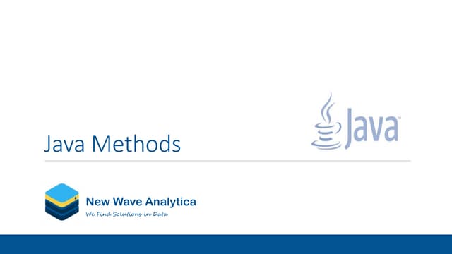 Java Methods | PPT