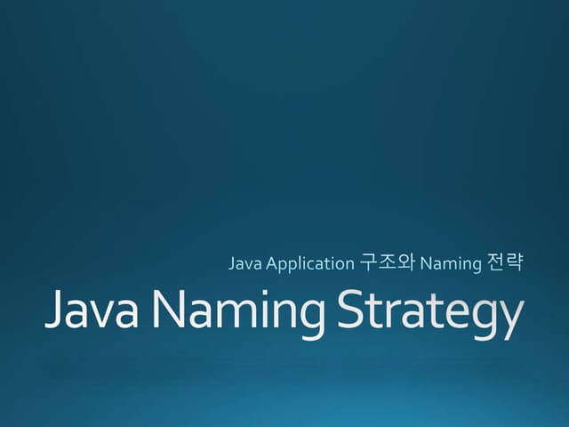 Java naming strategy (자바 명명 전략)