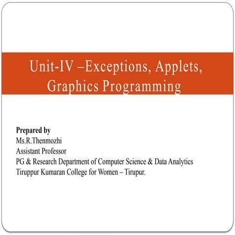JAVA NOTES UNIT-IV.pptx notes for java lecturers | PPTX