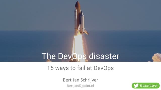 JavaOne 2016 -  The DevOps Disaster