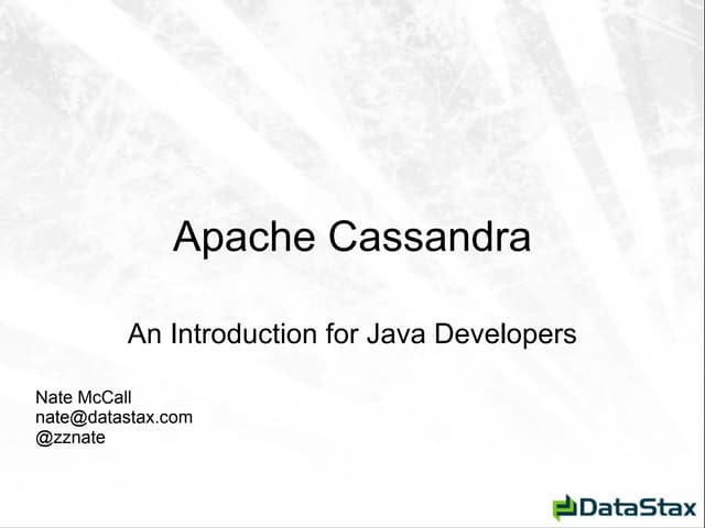 Introduciton to Apache Cassandra for Java Developers (JavaOne)