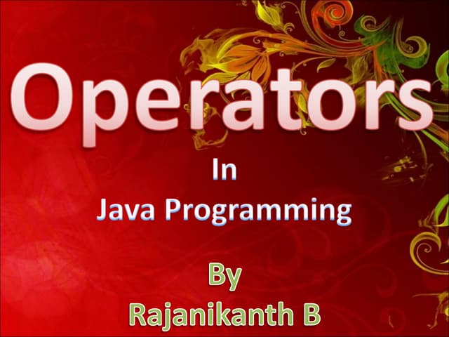Java Operators.ppt