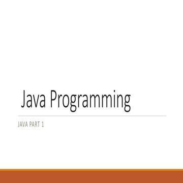 Java part1 | PPT