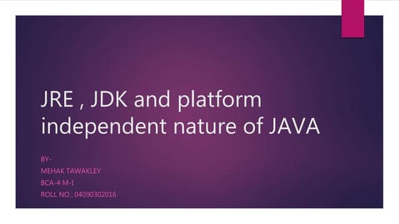 QSpiders - Jdk Jvm Jre and Jit | PPT