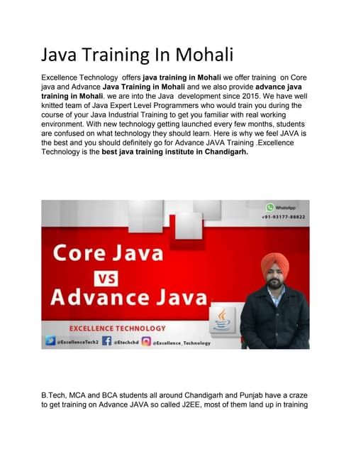 core java classes in Pune | PDF