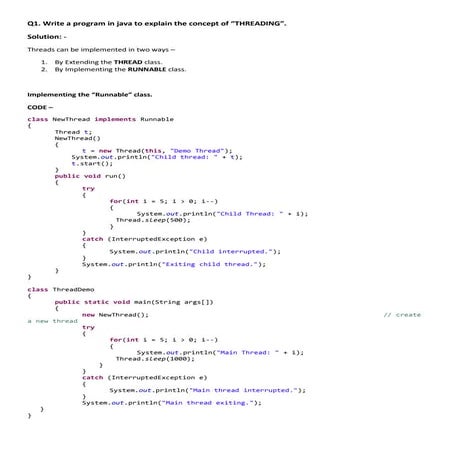 Java questions for viva