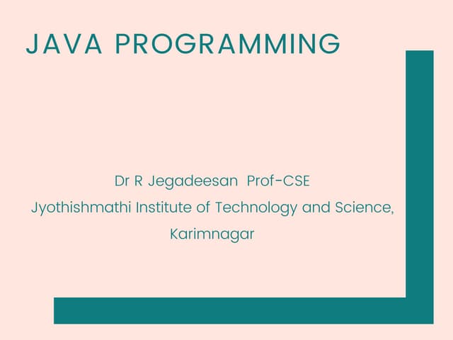 Java programming -Object-Oriented Thinking- Inheritance | PPT