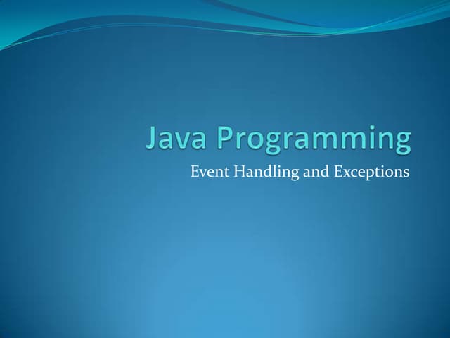 Java Exception handling