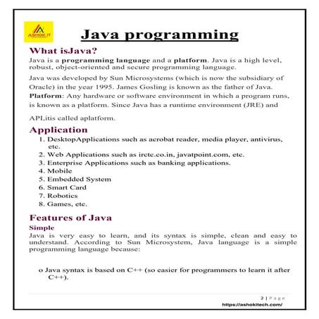 History of java' | PPTX
