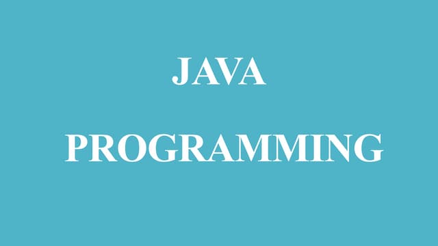 JAVA PROGRAMMING-Unit I - Final PPT.pptx