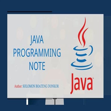 JAVA PROGRAMING NOTE FOR BEGINNERS 20242 | PPT