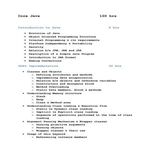 6 Months Project Training in Java | PDF