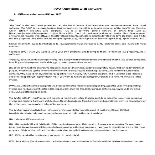 Java questions with answers | PDF