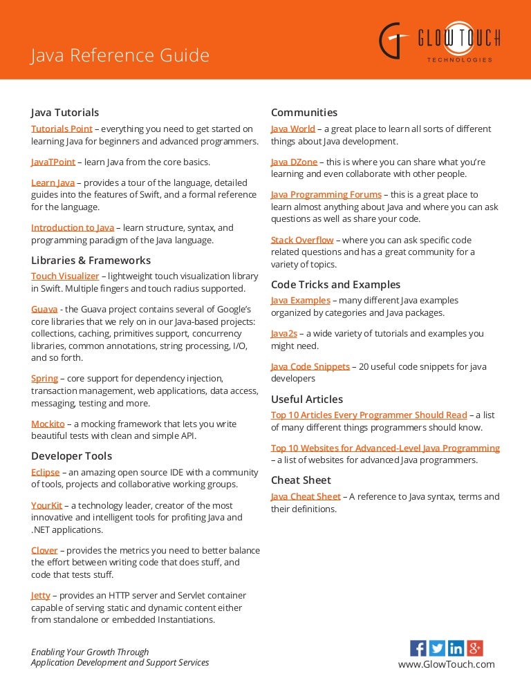Java Reference Guide