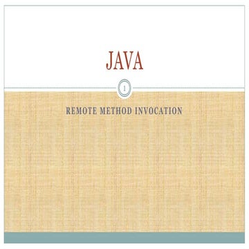 Java RMI(Remote Method Invocation) | PPT