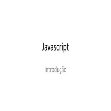 Javascript - #1 - Introdução