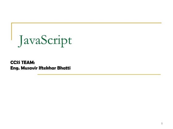Basics of JavaScript | PPT