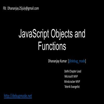JavaScript - Chapter 8 - Objects | PPT
