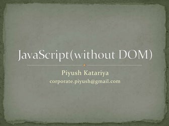 JavaScript (without DOM)