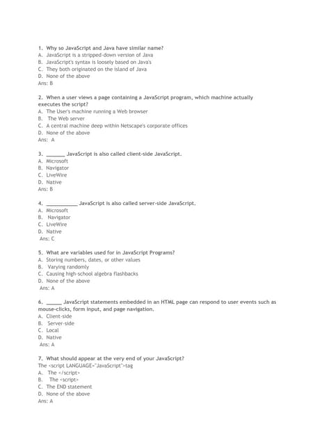 Top Javascript Q's