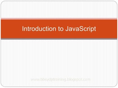 Intro to Javascript