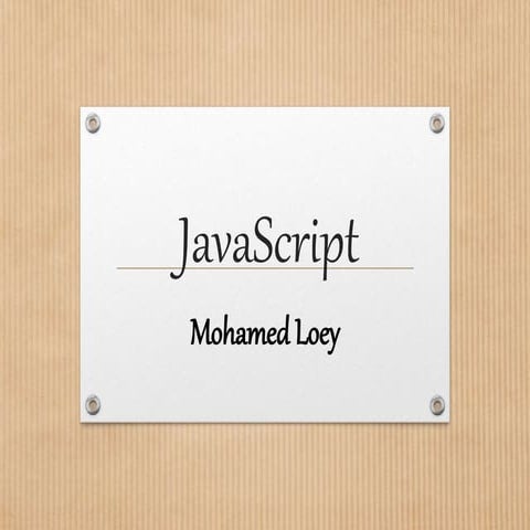 JavaScript Comprehensive Overview
