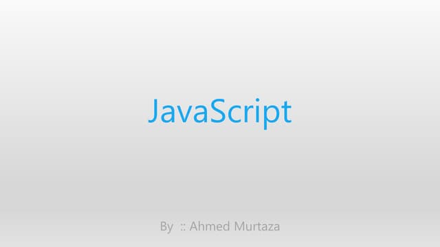 Javascript - Essentials